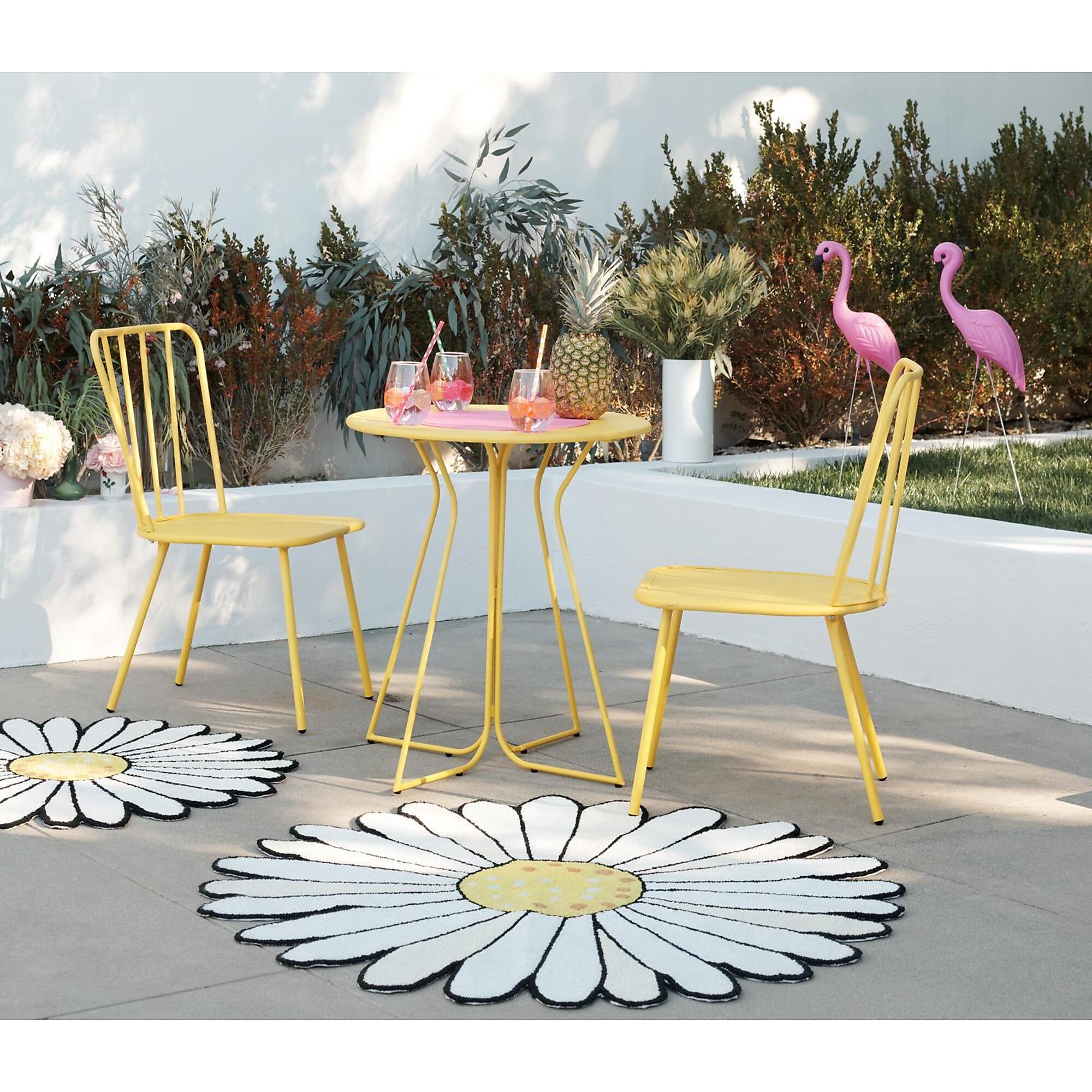 Novogratz, Heidi Outdoor/Indoor Bistro Set, 3 Pc, Yellow, Pieces (qty.) 3, Primary Color Yellow, Seating Capacity 2, Model# 87815YLW1E
